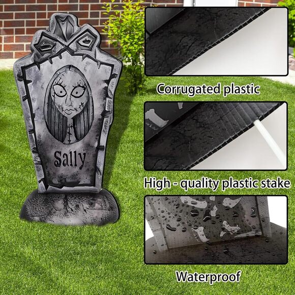 Halloween Tombstone Yard Signs 17 Inch Graveyard Decorations with Stakes 6 Pack - Picture 4 of 7